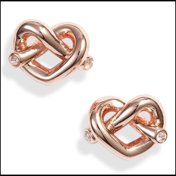 Kate Spade Love Me Knot Studs Rose Gold - Picture 1 of 3